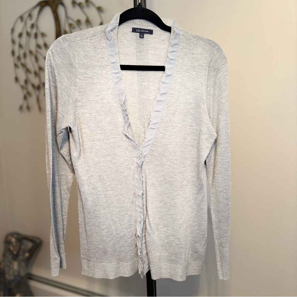 Anne Klein Women's Light Gray Cardigan Sweater